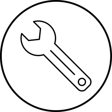 İngiliz anahtarı simgesinin vektör illüstrasyonu