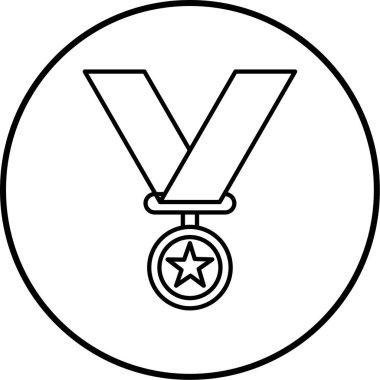 Madalya. Web simgesi basit illüstrasyon