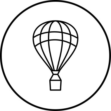 Sıcak hava balonu simgesinin vektör çizimi