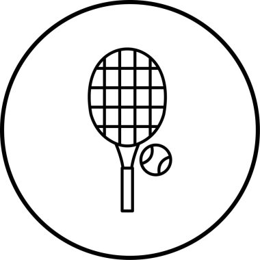Tenis raketi ikonu vektör illüstrasyonu