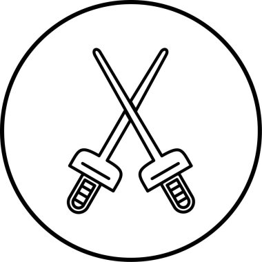 Kılıç simgesinin vektör illüstrasyonu