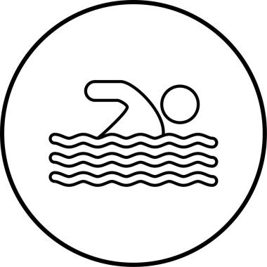 Yüzmek. Web simgesi basit illüstrasyon