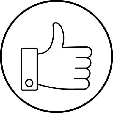 Başparmak yukarı. Web simgesi basit illüstrasyon