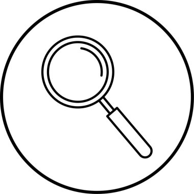 Büyütme cam simgesi, vektör illüstrasyonu