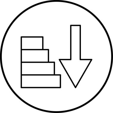 Aşağıdaki ok simgesinin vektör illüstrasyonu