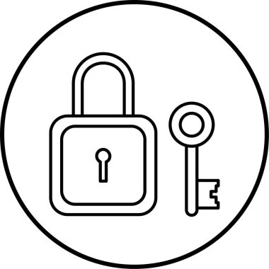 Kilit. Web simgesi basit illüstrasyon