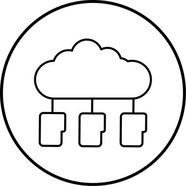 Bulut. Web simgesi basit illüstrasyon