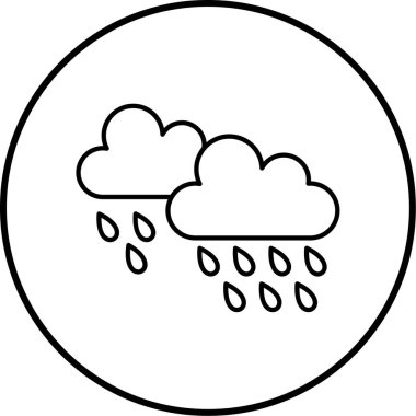 Yağmurlu bir hava. Web simgesi basit illüstrasyon