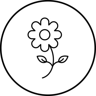 Çiçek. Web simgesi basit illüstrasyon