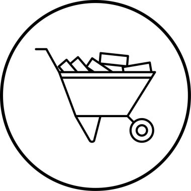 El arabası. Web simgesi basit illüstrasyon