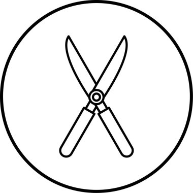 Beyaz arkaplanda makas simgesi, vektör illüstrasyonu