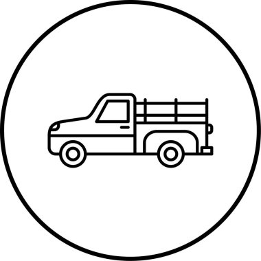 çiftlik arabası ikonu vektör illüstrasyonu