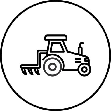 Bir traktör simgesinin vektör illüstrasyonu