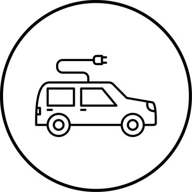 Elektrikli araba simgesinin vektör illüstrasyonu