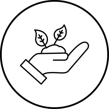 El simgesindeki bitkinin vektör illüstrasyonu