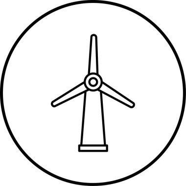 Rüzgar türbini simgesinin vektör çizimi