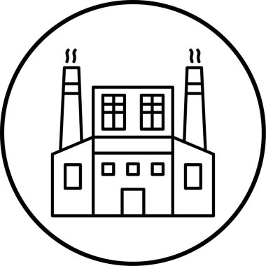 Fabrika simgesinin vektör illüstrasyonu