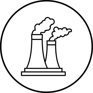 Nükleer santral simgesinin vektör çizimi