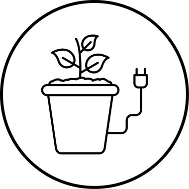 Bir çiçek saksısı simgesinin vektör çizimi