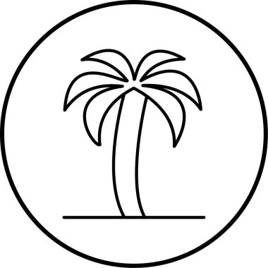 Moda Biçimli Palmiye Ağacı Simgesi İzole Arkaplan