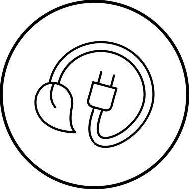 Fiş, elektrik, kablo, vektör simgesi düzenlenebilir