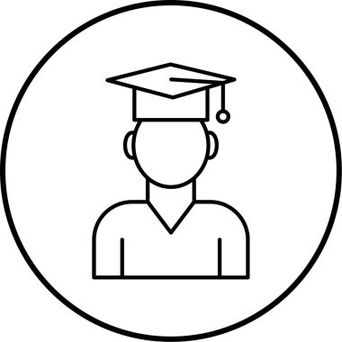 Mezun. Web simgesi basit illüstrasyon
