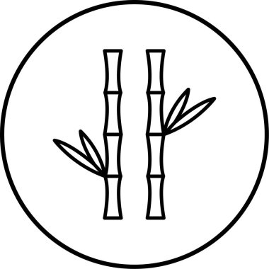 Bambu simgesi vektör illüstrasyonu