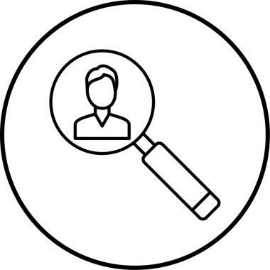 Vektör büyüteç simgesinin üzerinde beyaz izole