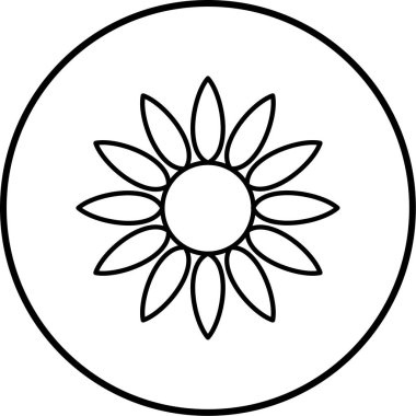 Çiçek. Web simgesi basit illüstrasyon