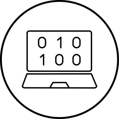 bilgisayar kodu simgesi vektör illüstrasyonu