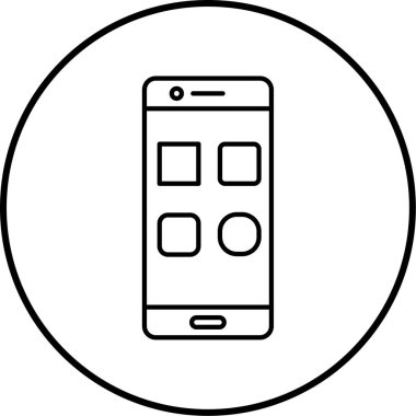 Cep telefonu simgesi, vektör illüstrasyonu