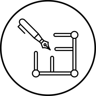 Bir mürekkep kalem simgesinin vektör çizimi