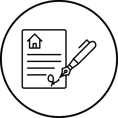 Sözleşme. Web simgesi vektör illüstrasyonu