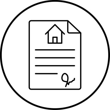 Emlak sözleşmesi simgesinin vektör çizimi