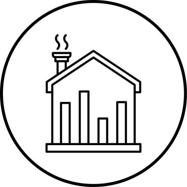 Bir ev simgesinin vektör illüstrasyonu