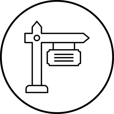 Yol işareti simgesinin vektör illüstrasyonu