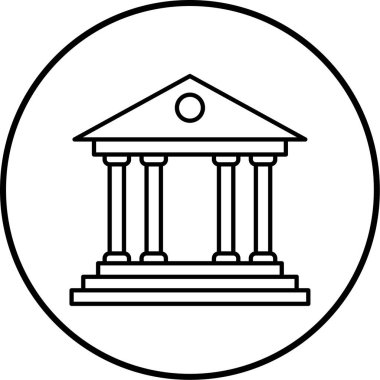 Banka simgesi, vektör illüstrasyonu