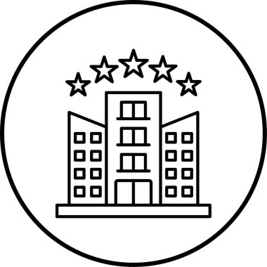 Otelde. Web simgesi basit illüstrasyon