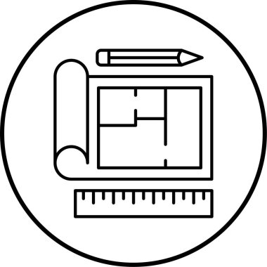 İnşaat planı simgesinin vektör illüstrasyonu