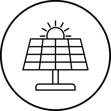 Güneş paneli ikon vektör illüstrasyonu