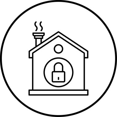 Modern güvenlik evi simgesinin vektör çizimi