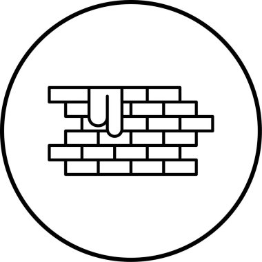 tuğla duvar simgesi vektör illüstrasyonu