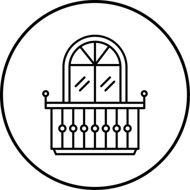 Balkon simgesi vektör illüstrasyonu