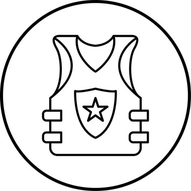 Polis kalkanı. Web simgesi basit illüstrasyon