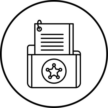 polis belgesi ikon vektör illüstrasyonu