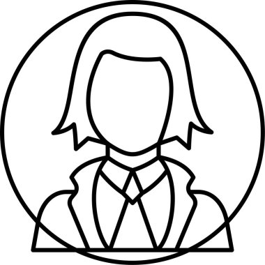 Kadın. Web simgesi basit illüstrasyon