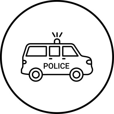 polis arabası ikon vektör illüstrasyonu