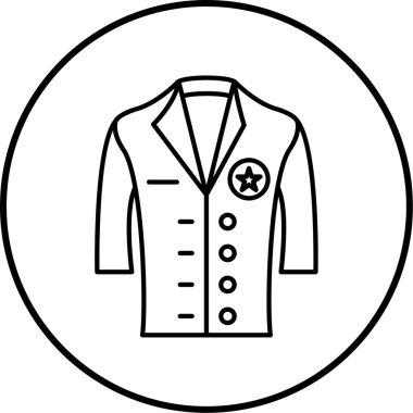 Polis üniforması ikon vektör illüstrasyonu