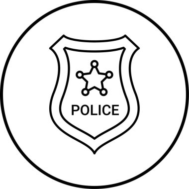 Polis kalkanı simgesi modada izole edilmiş arkaplan