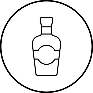 Bir şişe simgesinin vektör illüstrasyonu